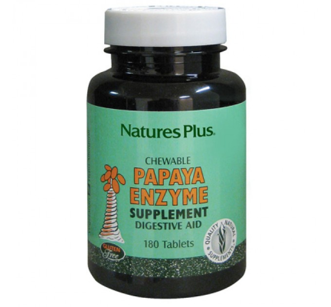 Трави Natures Plus Ферменти Папаї, 180 жувальних таблеток (NTP4460)