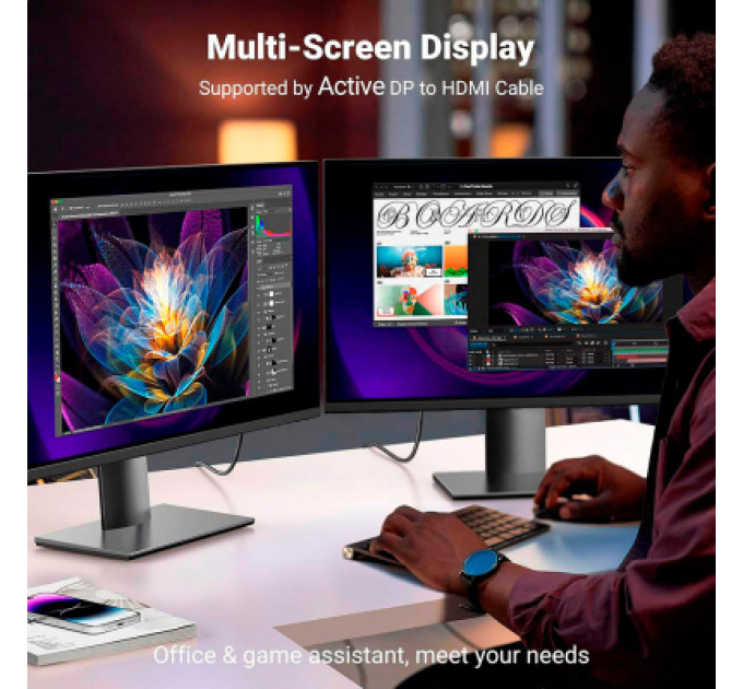 Ugreen Кабель мультимедійний DisplayPort M to HDMI M 1.0m V2.0 4K60Hz DP119 black Ugreen (15773)
