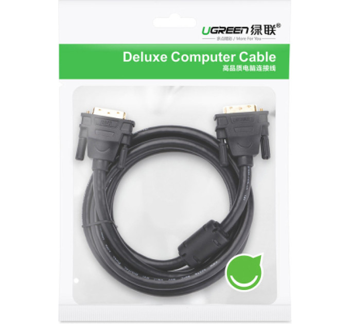 Ugreen Кабель мультимедійний DVI M to DVI M 2.0m 24+1pin DV101 black Ugreen (11604)