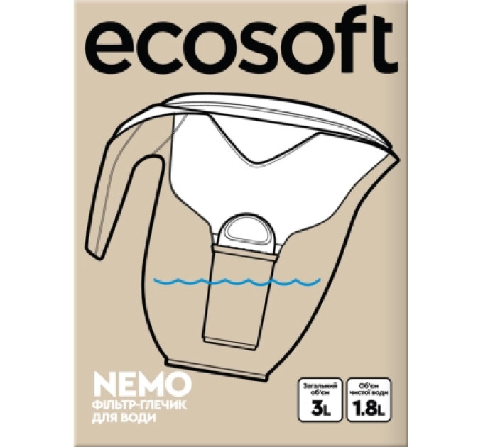Ecosoft Фільтр-глечик Ecosoft НЕМО перлинний 3л (4820056807097)