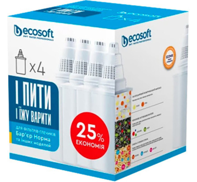 Ecosoft Картридж для фільтра глечика Ecosoft Бар''єр 4шт (CRVK4BARECO)