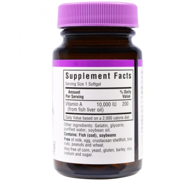 Вітамін Bluebonnet Nutrition Вітамін А 10000, 100 желатинових капсул (BLB-00298)