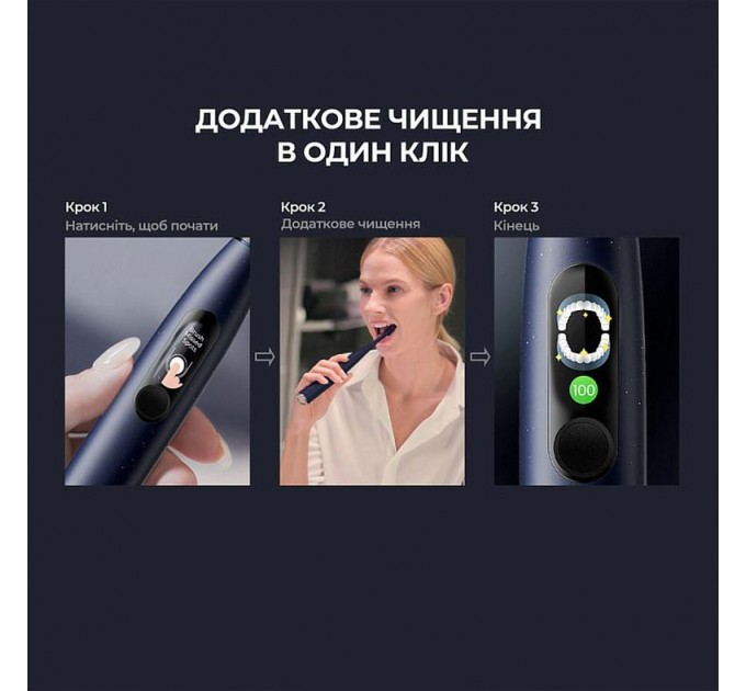 Електрична зубна щітка Oclean X Plus Pro Digital Blue