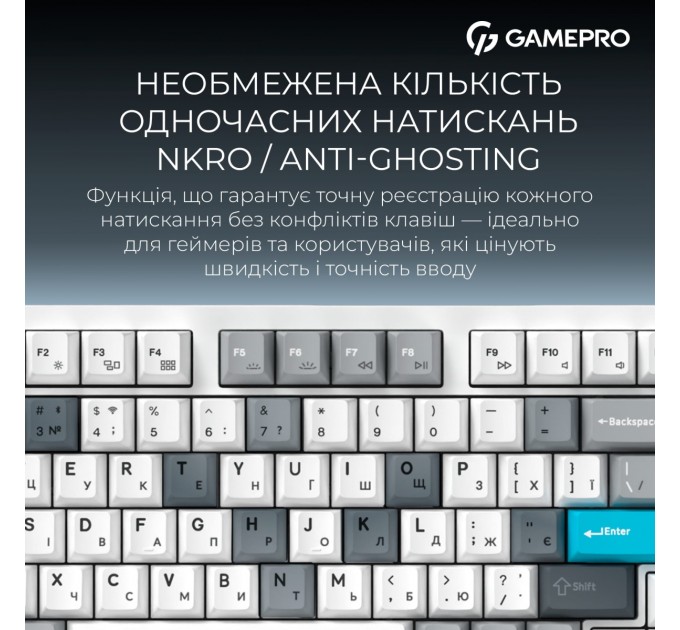 Клавіатура бездротова GamePro Asgard Drakkar Keychron Super Red Switch White (MK305WH)