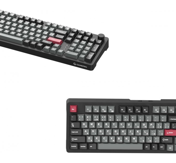 Клавіатура бездротова GamePro Asgard Drakkar Keychron Super Red Switch Black (MK305BK)
