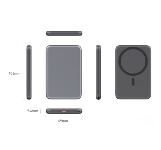 Батарея універсальна Vinga 5000 mAh 20W/15W Wireless (VPBB520WL)