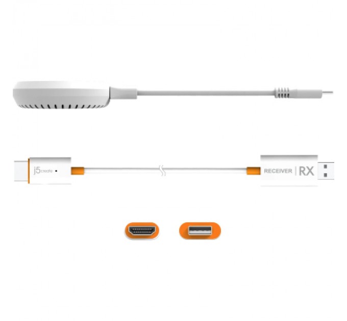 Адаптер ScreenCast Full HD WI-FI 15m USB-C to HDMI Miracast/AirPlay/Chromecast J5create (JVAW62-N)