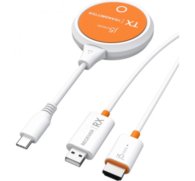 Адаптер ScreenCast Full HD WI-FI 15m USB-C to HDMI Miracast/AirPlay/Chromecast J5create (JVAW62-N)