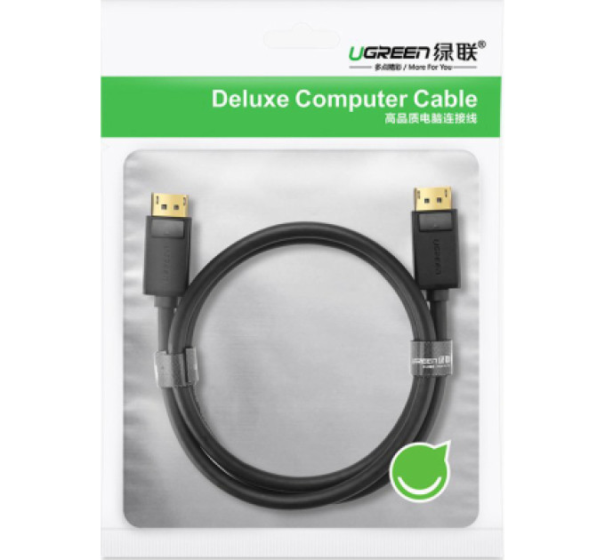Ugreen Кабель мультимедійний DisplayPort M to DisplayPort M 1.5m DP102 black Ugreen (10245)