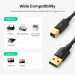 Ugreen Кабель для принтера USB 2.0 AM/BM 3.0m US135 black Ugreen (10351)