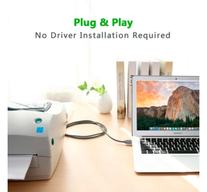 Ugreen Кабель для принтера USB 2.0 to DB25 2.0m US167 black Ugreen (20224)