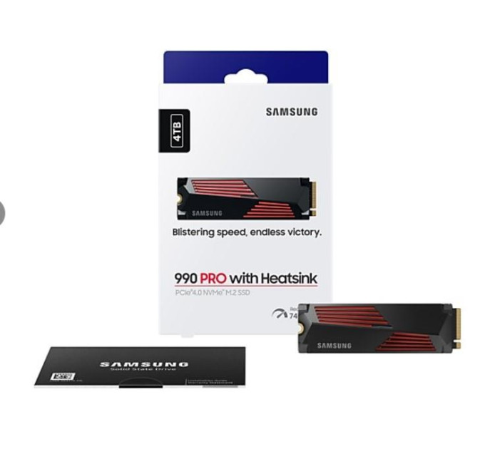 Samsung Накопичувач SSD M.2 2280 4TB 990 PRO with Heatsink Samsung (MZ-V9P4T0GW)