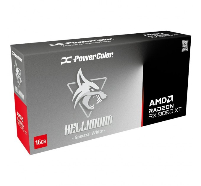 Відеокарта AMD Radeon RX 9060 XT 16GB GDDR6 Hellhound Spectral White PowerColor (RX9060XT 16G-L/OC/WHITE)
