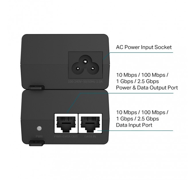 Інжектор 2,5G PoE+ TP-Link POE260S