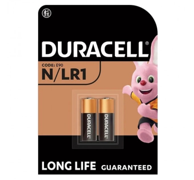 Батарейка Duracell N 1.5V лужна, LR1/E90/4001/AM5/MN9100 2 шт. в упаковці (5007465)