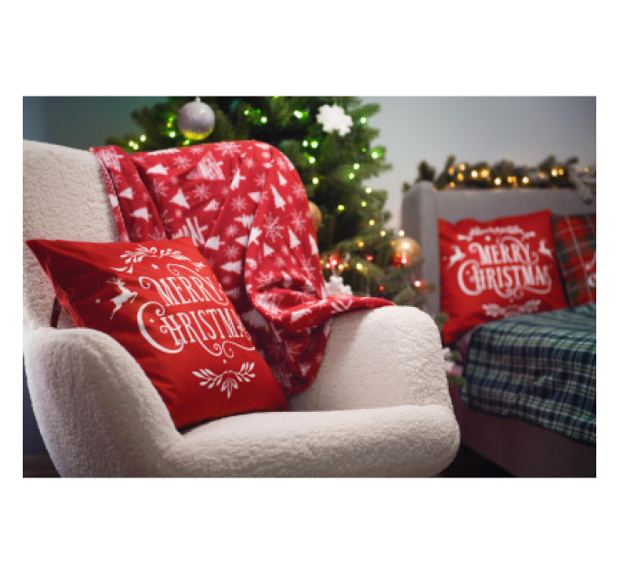 Ardesto Плед Ardesto Christmas Fleece 130x160см, 100% поліестер, засніжені ялинки (ART0715PB)