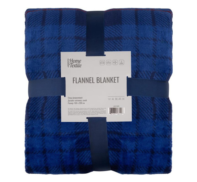 Ardesto Плед Ardesto Flannel 160х200см, 100% поліестер, клітинка, синій (ART0134PB)