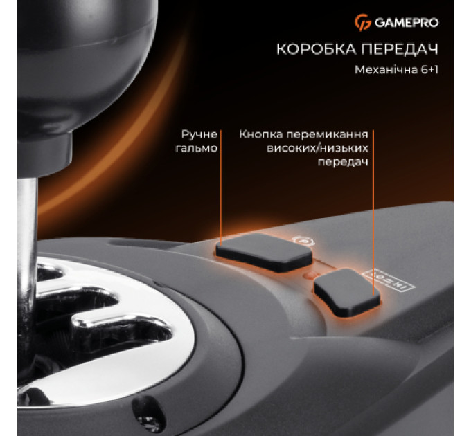 GamePro Кермо GamePro RW038PM з педалями та коробкою передач PC/XBOX360/XBOXONE/SWITCH/PS3/PS4 (RW038PM)