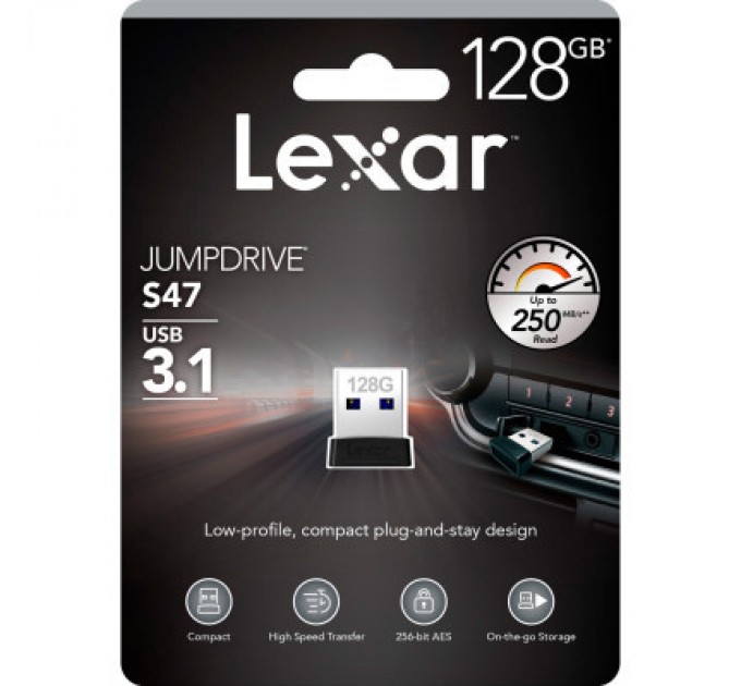 Lexar USB флеш накопичувач Lexar 128GB S47 USB 2.0 (LJDS47-128ABBK)