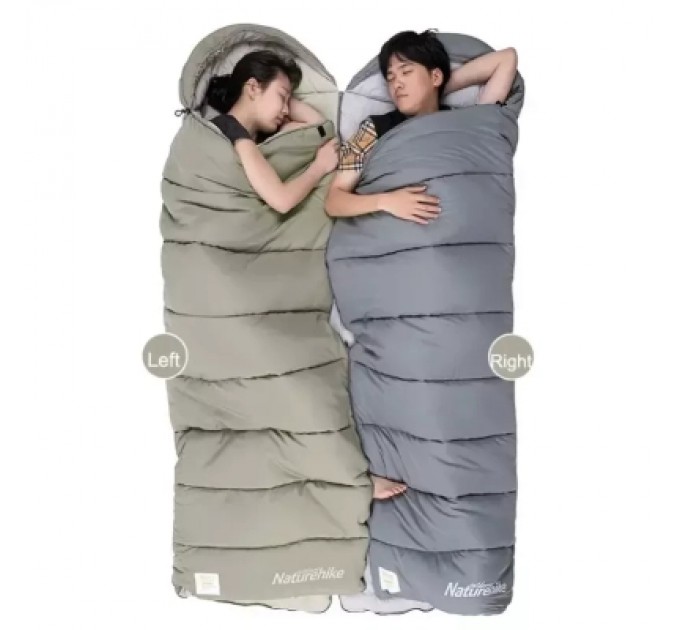 Спальний мішок Naturehike з капюшоном із мішком для зберігання M300 CNK2350WS023, зелений, лівий (6927595776018)