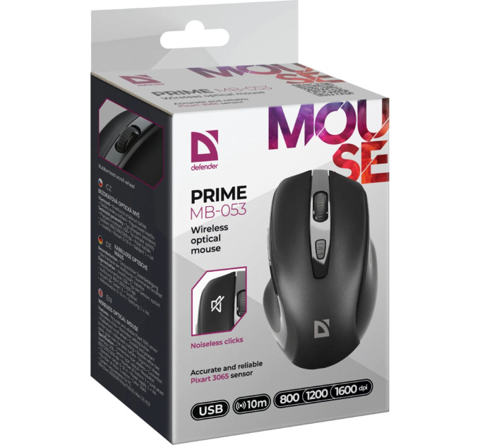 Defender Мишка Defender Prime MB-053 Silent Wireless Black (52053)