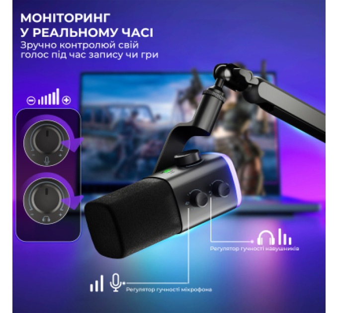 Fifine Мікрофон Fifine AM9 USB Black (AM9)