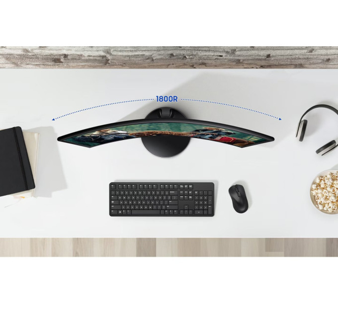 Samsung Монiтор Samsung 24" Essential S3 LS24D360 (LS24D360GAIXUA) VA Black Curved 100Hz