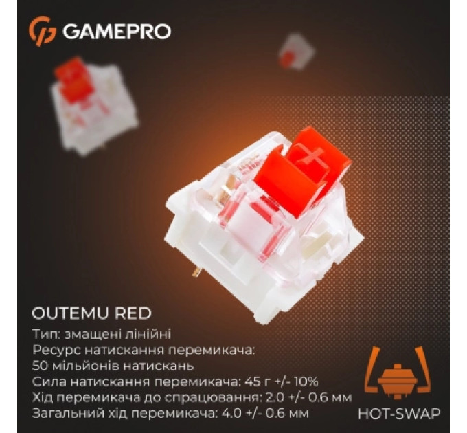 GamePro Клавіатура GamePro Genesis Metallic MK110W Outemu Red Switch USB UA White (MK110W)