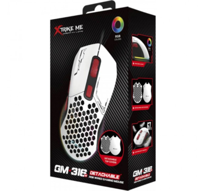 Xtrike ME Мишка Xtrike ME GM-316W USB RGB White (GM-316W)