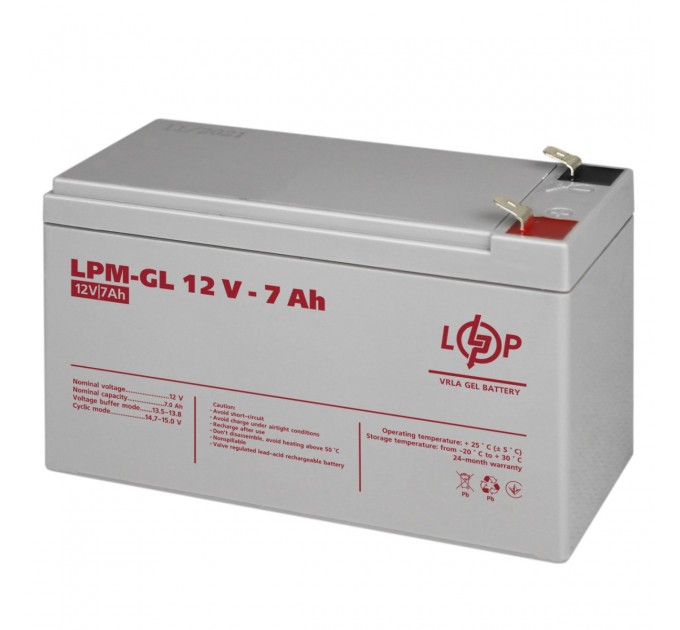 Акумуляторна батарея LogicPower 12V 7AH (LPM-GL 12 - 7 AH) GEL