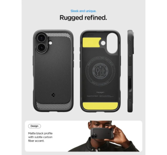 Spigen Чохол до мобільного телефона Spigen Rugged Armor MagFit iPhone 17 Matte Black (ACS10367)