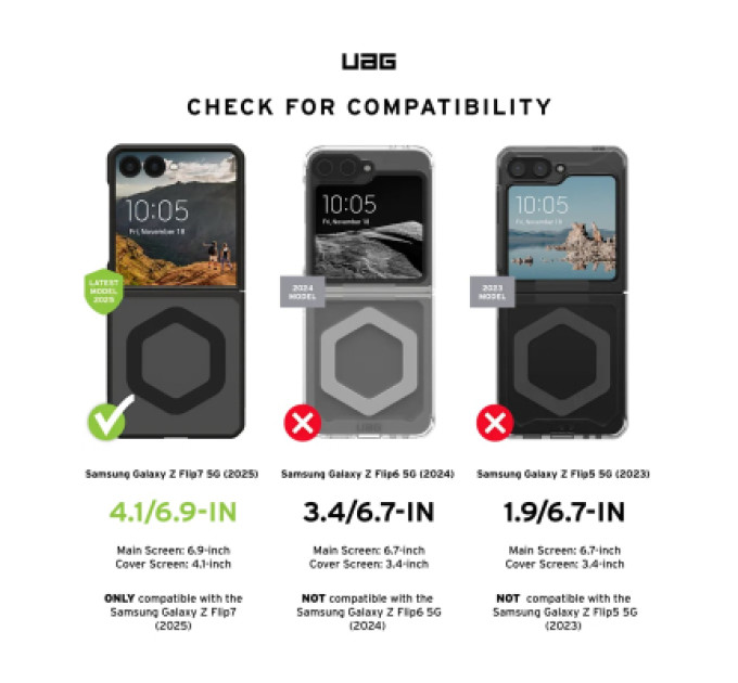 UAG Чохол до мобільного телефона UAG Mouve with Magnet Samsung Galaxy Z Flip 7 Ash (214504113131)