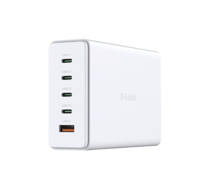 D-Link Зарядний пристрій D-Link 4xUSB-C + 1xUSB PD240W GaN white (DCF-241)