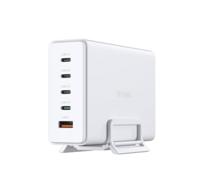 D-Link Зарядний пристрій D-Link 4xUSB-C + 1xUSB PD240W GaN white (DCF-241)