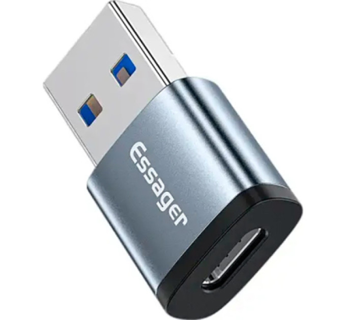 Essager Перехідник USB 3.0 AM to USB-C F gray Essager (EZJCA-SRB0G)