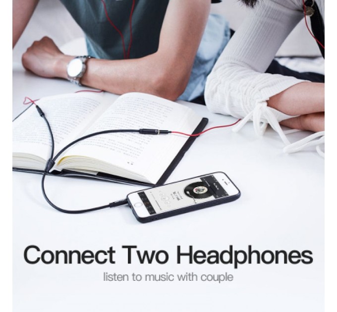 Кабель мультимедійний Jack 3.5mm M to 2X 3.5mm F Stereo Splitter Vention (BBSBY)