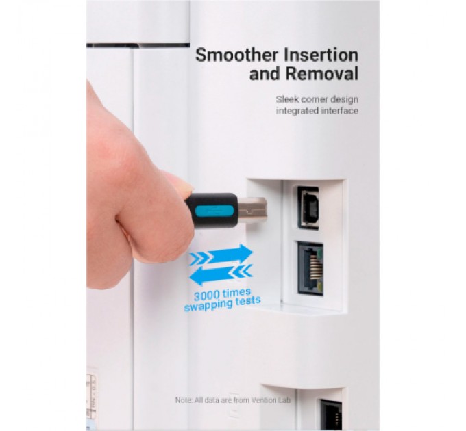 Кабель для принтера USB 2.0 AM/BM 2.0m 480Mbps PVC black Vention (COQBH)