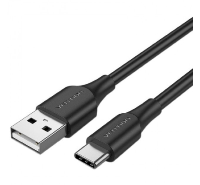 Дата кабель USB 2.0 AM to Type-C 1.5m 3.0A (18W) PVC black Vention (CTHBG)