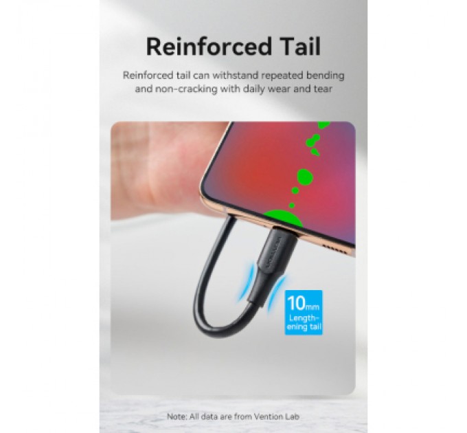 Дата кабель USB 2.0 AM to Type-C 1.5m 3.0A (18W) PVC black Vention (CTHBG)