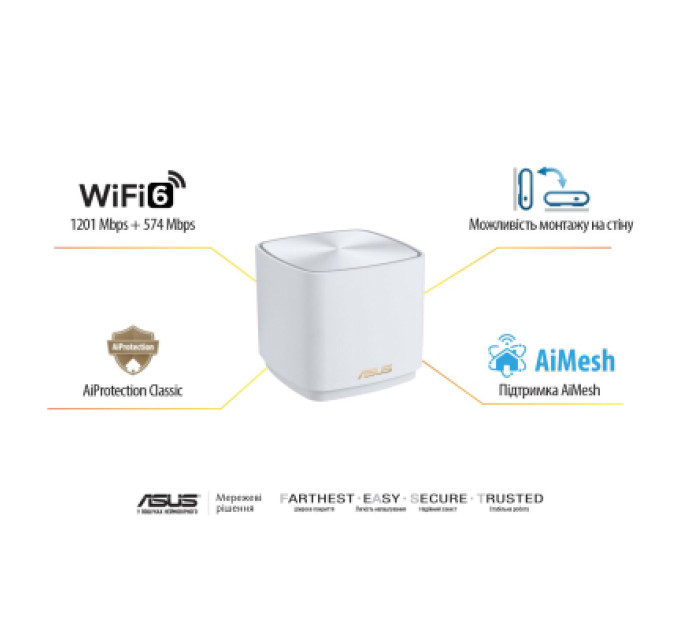 ASUS Точка доступу Wi-Fi ASUS ZenWiFi XD4 PLUS 3pcs (90IG07M0-MO3C40)