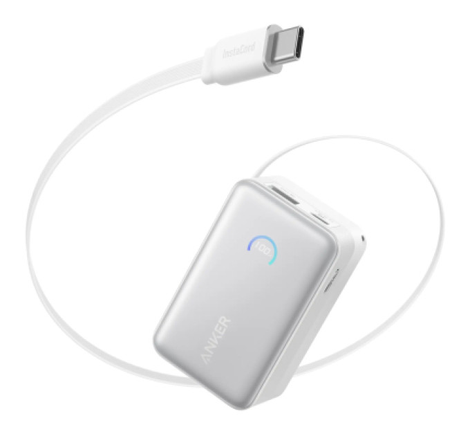 Anker Батарея універсальна Anker Nano 10000mAh, 45W, Built-In USB-C Cable, white (A1638H21)