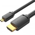 Кабель мультимедійний HDMI to HDMI Micro 3.0m V2.0 4K 60Hz18Gbps HDR Dolby Vention (AGIBI)