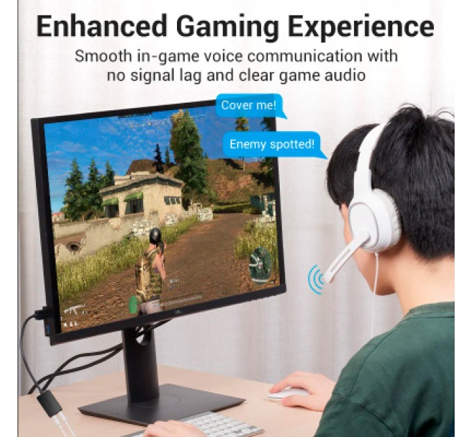 Звукова плата Vention Audio USB 2х3,5 мм jack 0.15m (CDYB0)