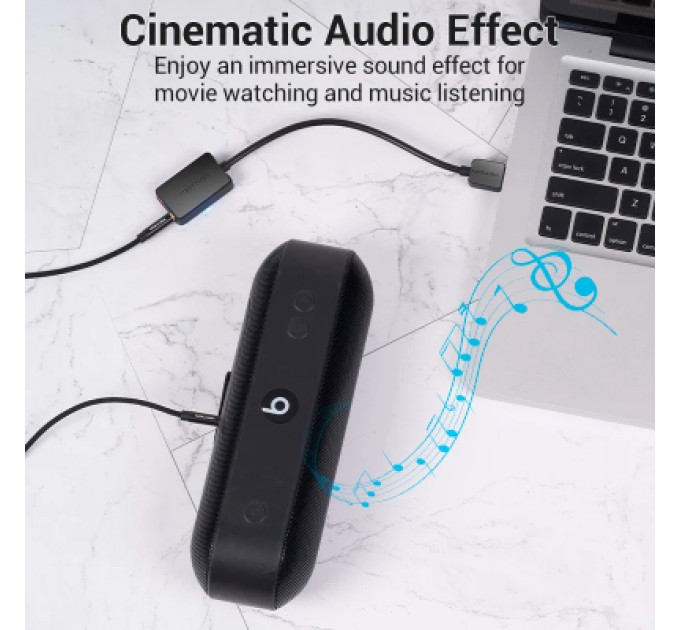 Звукова плата Vention Audio USB 2х3,5 мм jack 0.15m (CDYB0)