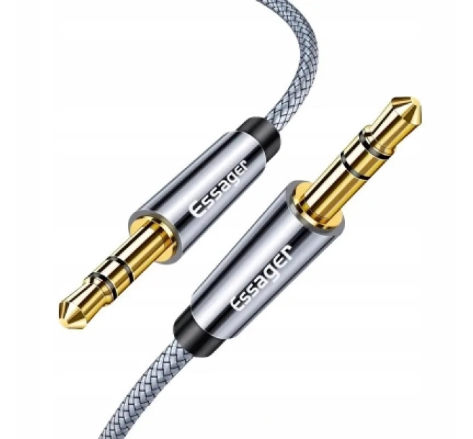 Essager Кабель мультимедійний 3.5mm M to 3.5mm M 5.0m gray Essager (EYP35-DYD0G)