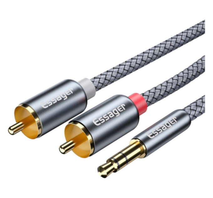 Essager Кабель мультимедійний 3.5mm M to 2xRCA M 1.0m Essager (EYPZJ-MY0H)