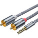 Essager Кабель мультимедійний 3.5mm M to 2xRCA M 1.0m Essager (EYPZJ-MY0H)