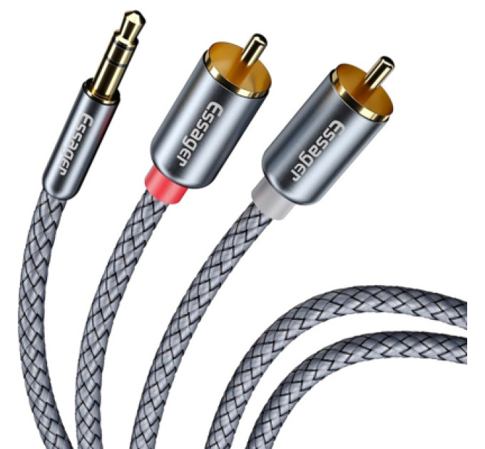 Essager Кабель мультимедійний 3.5mm M to 2xRCA M 1.0m Essager (EYPZJ-MY0H)