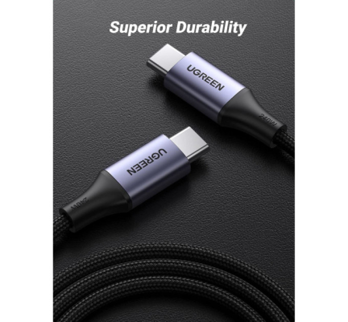 Ugreen Дата кабель USB-C to USB-C 2.0m 240W space gray Ugreen (90440)