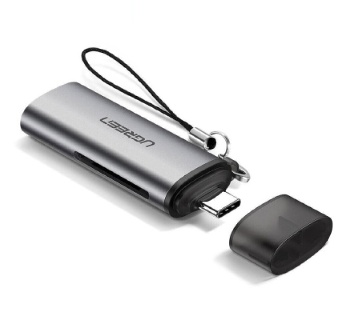 Ugreen Зчитувач флеш-карт Ugreen USB Type-C 3.1 to TF/SD CM184 Gray (50704)